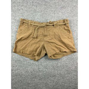 Aventura Organic Cotton Casual Shorts Women's 14 Khaki Brown Waist Band Flat